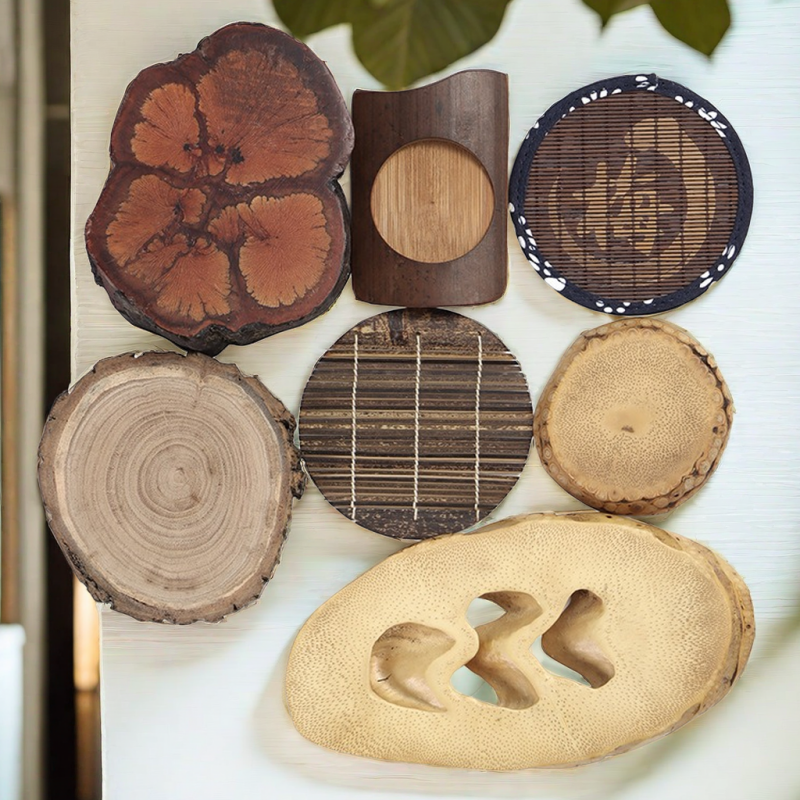 Natural Wooden Coasters|Tea Coasters|Tea Placemats|Tea Accessories