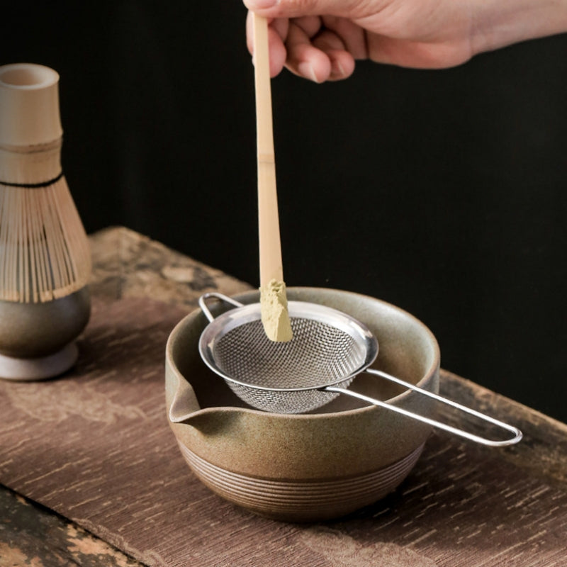 Ceramic Matcha Tea Set With Bamboo Whisk|Matcha Set With Spout - TeaCeremonyLife