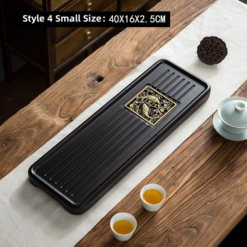 Wooden And Ushi Tea Tray with Drainage|Gong Fu Tea Tray - TeaCeremonyLife