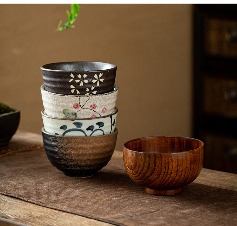 Wooden Matcha Tea Set With Tray|Ceramic Matcha Bowl Set - TeaCeremonyLife