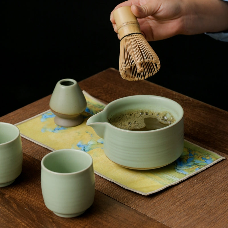 Ceramic Mastcha Set with Whisk and Cups|Japanese Matcha Tea Set - TeaCeremonyLife