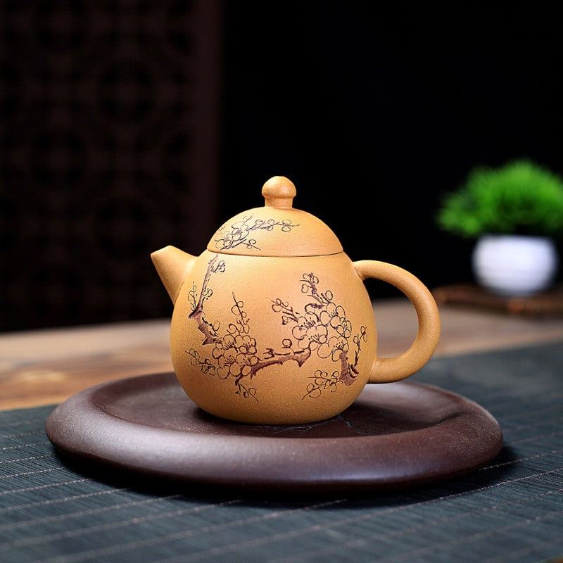 Yellow Clay Plum Blossom Tea Pot|Kung Fu Tea Pot 190ml