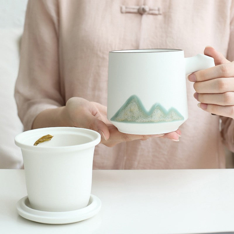 Ceramic Mug|Coffee Mug With Infuser And Handle - TeaCeremonyLife