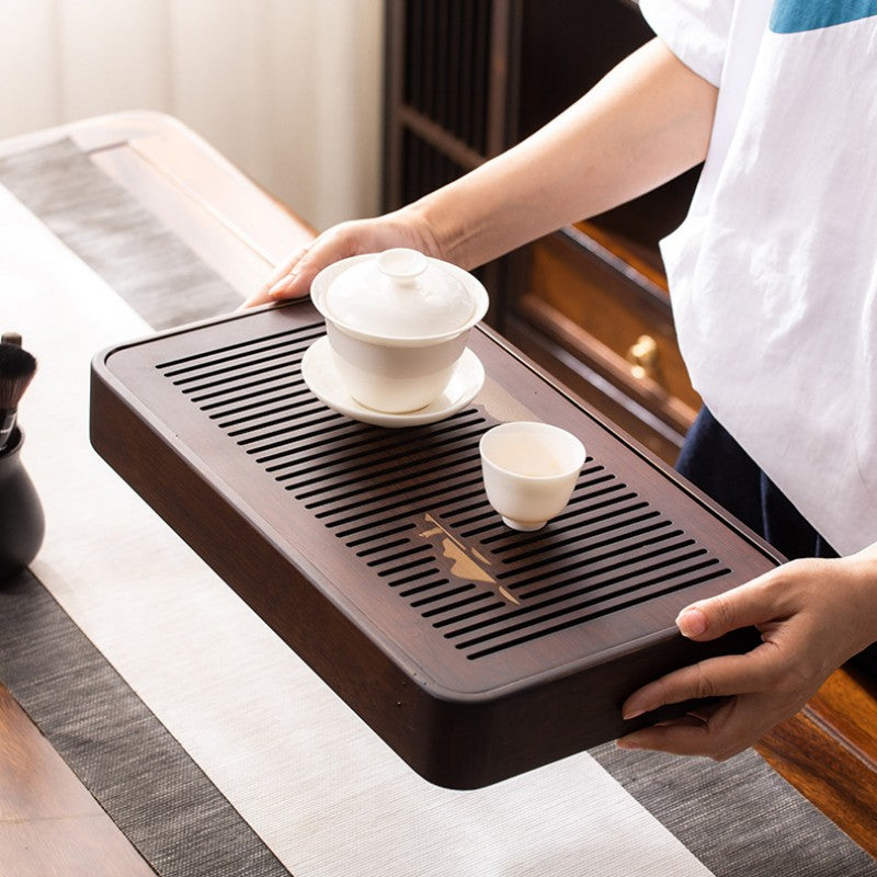 Wooden Tea Tray With Water Storage|Gong Fu Tea Tray - TeaCeremonyLife