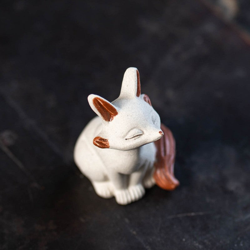 White Mud Tea Pet Spiritual Fox|Home Decor|Tea Accessories - TeaCeremonyLife