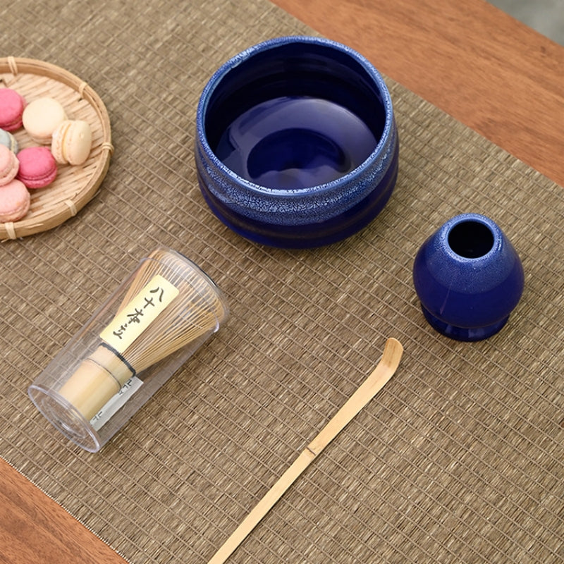 Ceramic Matcha Set with Bamboo Whisk|Japanese Tea Set - TeaCeremonyLife