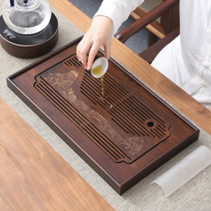 Bamboo Tea Tray With Drainage|Gong Fu Tea Tray - TeaCeremonyLife