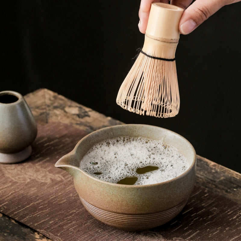 Ceramic Matcha Set with Bamboo Whisk|Matcha Set with Spout - TeaCeremonyLife