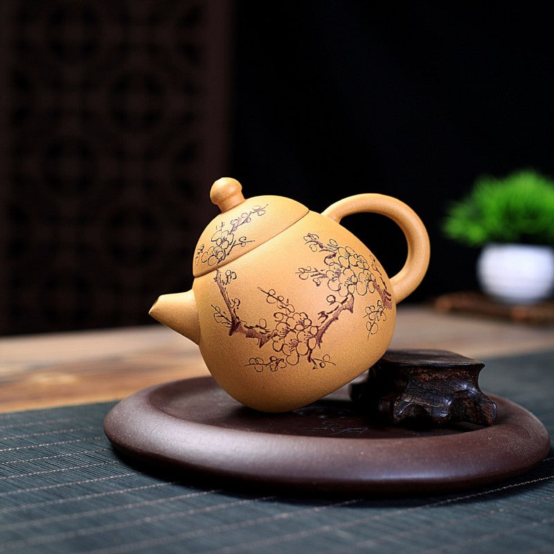 Yellow Clay Plum Blossom Tea Pot|Kung Fu Tea Pot 190ml