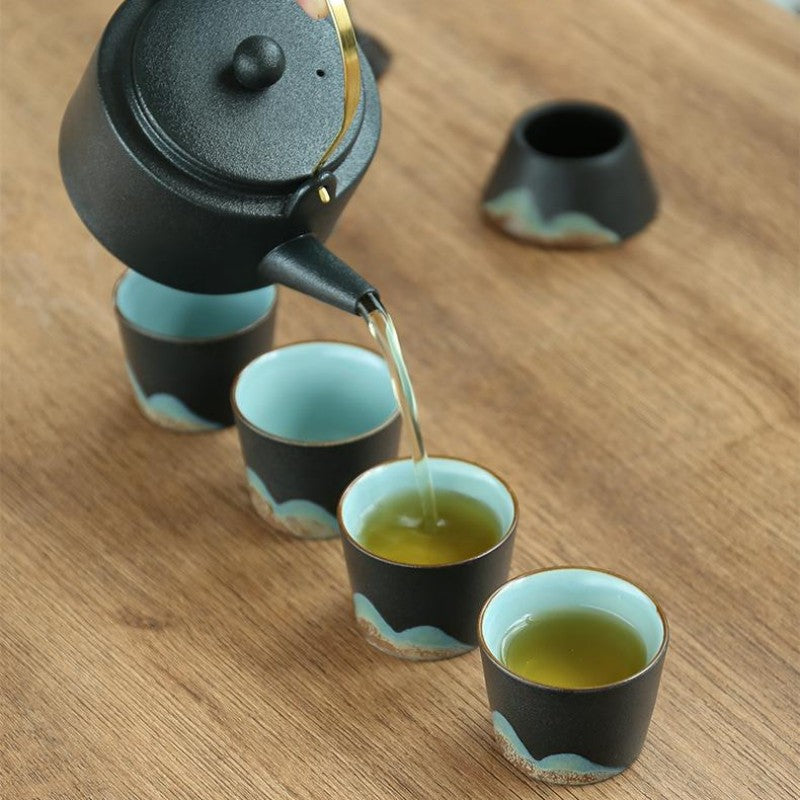 Ceramic Mountain Tea Pot Set With Warmer And Tea Tray - TeaCeremonyLife