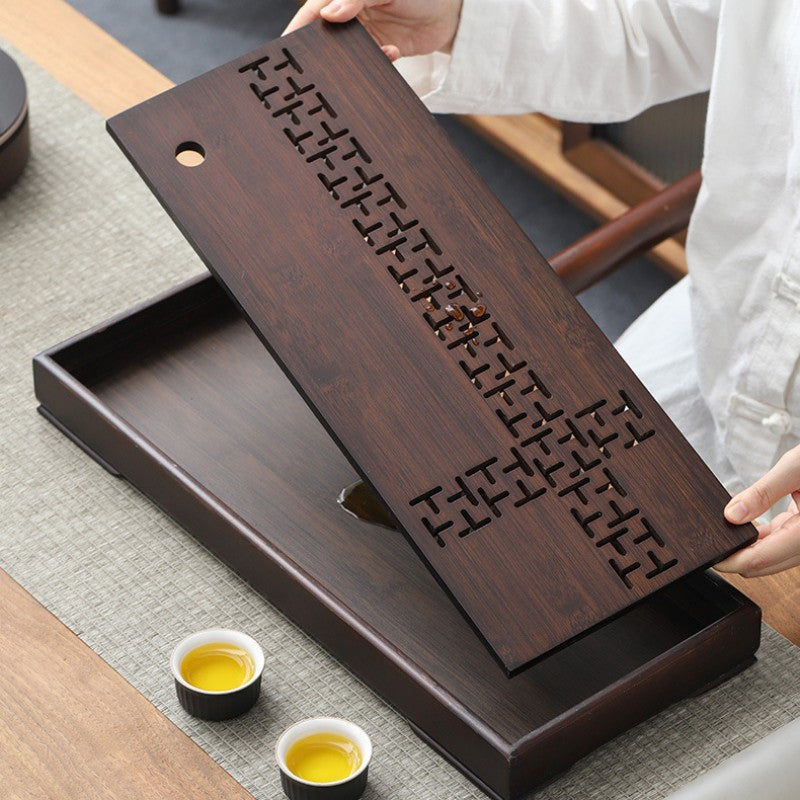 Chinese Wooden Tea Tray With Water Storage|Gong Fu Tea Tray - TeaCeremonyLife