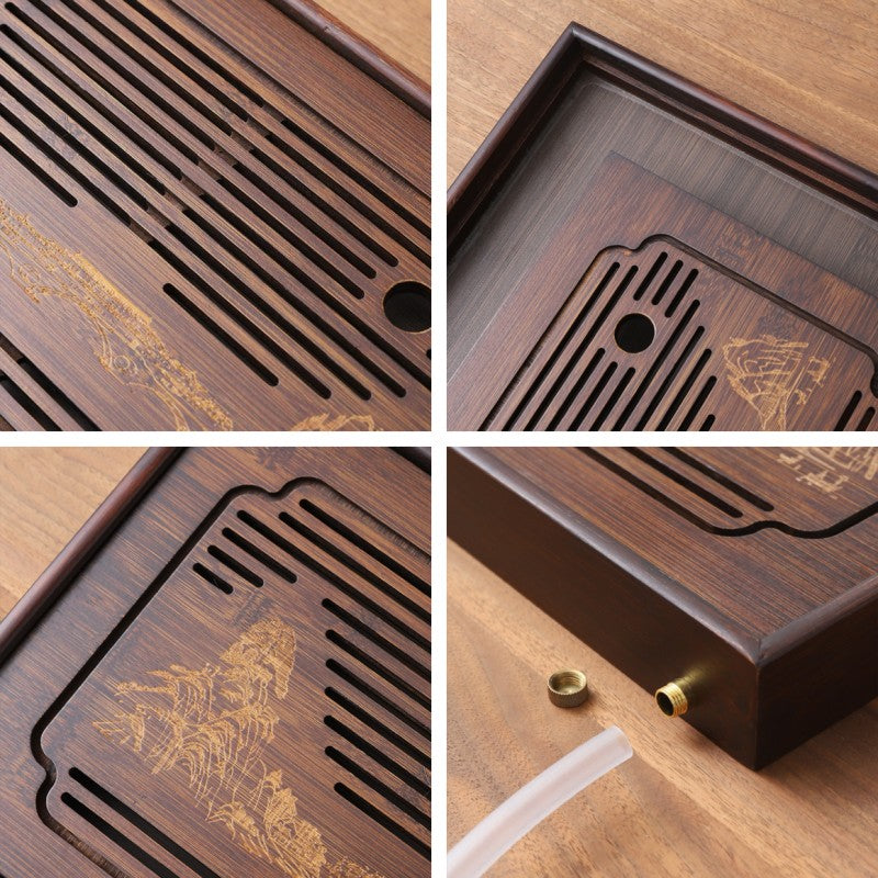 Bamboo Tea Tray With Drainage|Gong Fu Tea Tray - TeaCeremonyLife