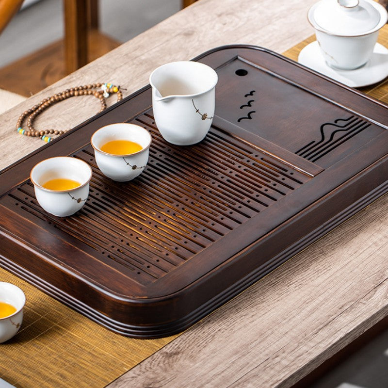 Chinese Wooden Tea Tray|Square Gongfu Tea Tray Water Storage|Kung Fu Tea Tray - TeaCeremonyLife