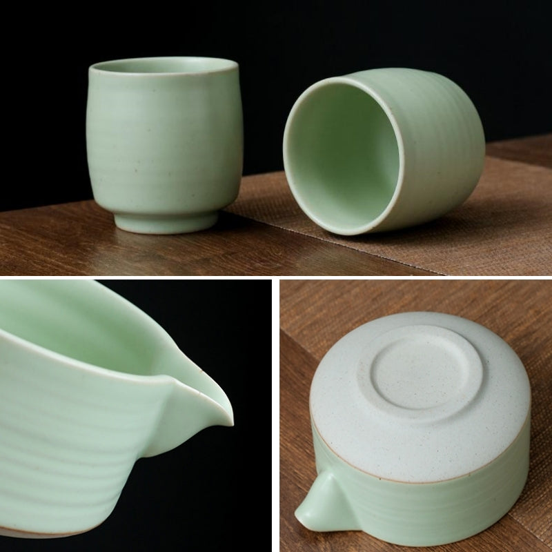 Ceramic Mastcha Set with Whisk and Cups|Japanese Matcha Tea Set - TeaCeremonyLife