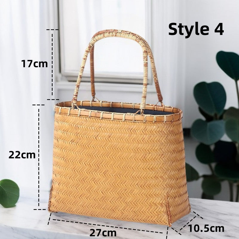 Natural Bamboo Handbag|Party Favors|Bridal Party|Gift For Mom|Bamboo Tote Bag - TeaCeremonyLife