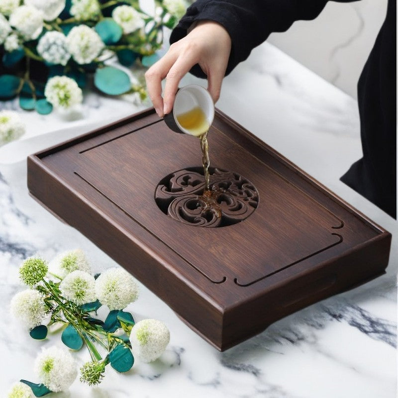 Bamboo Tea Tray with Water Storage|Gong Fu Tea Tray - TeaCeremonyLife