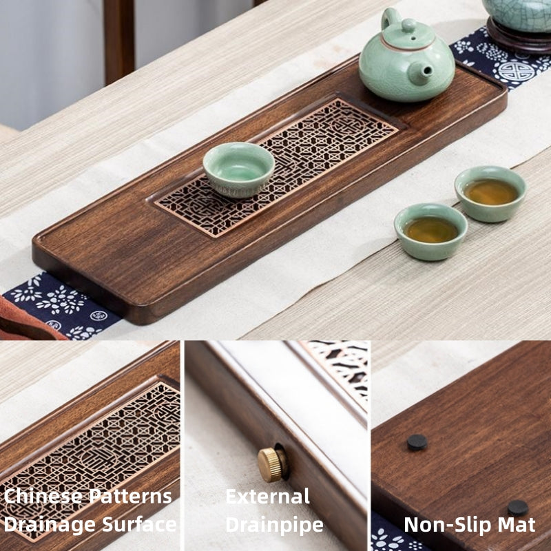 Wood Tea Tray with Drainage|Chinese Gong Fu Tea Tray - TeaCeremonyLife