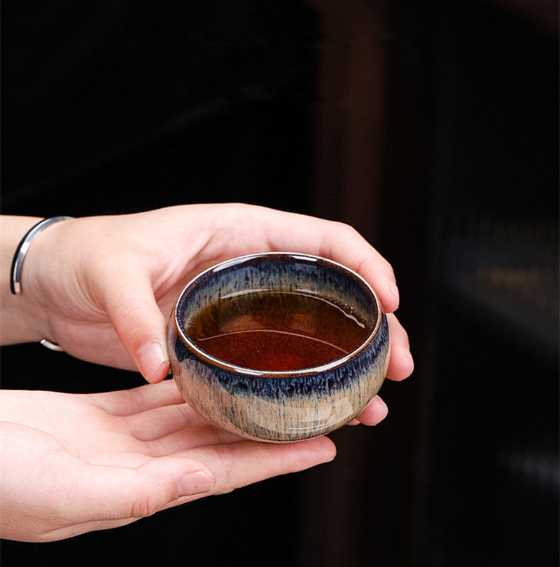 Ceramic Jianzhan Espresso Tea Cups Set Kiln Process