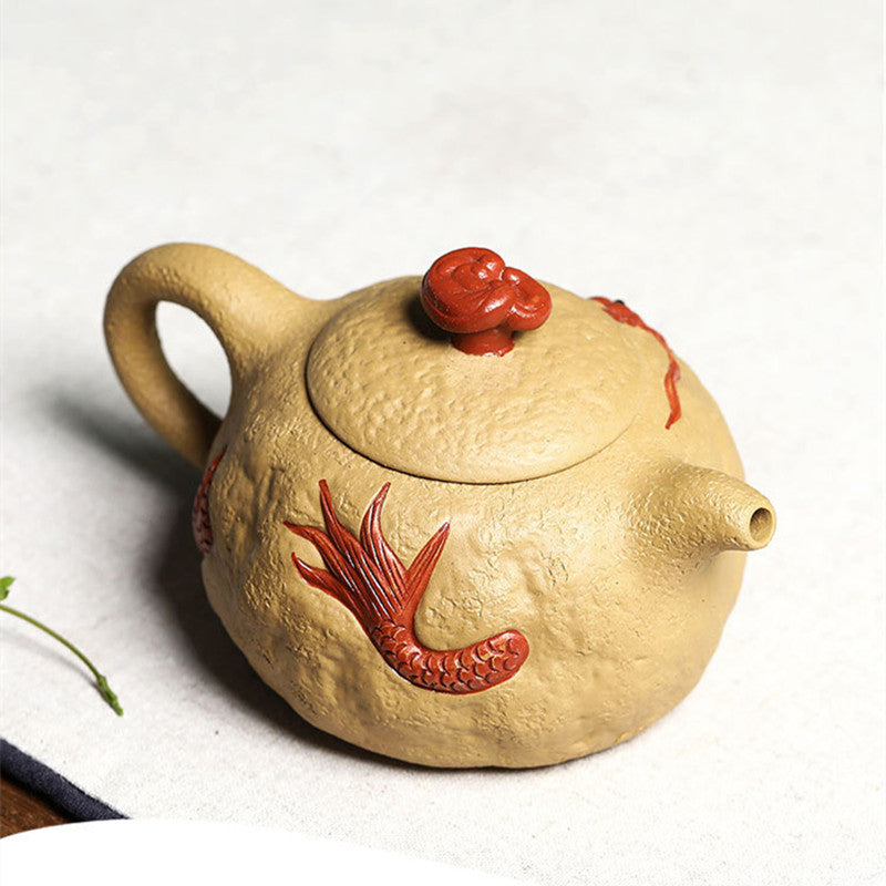 Chinese Yixing Teapot|Yellow Mud Dragon Tea pot 280ml - TeaCeremonyLife