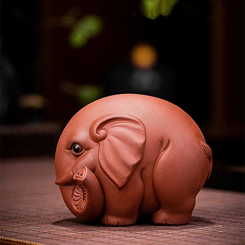 Purple Clay Cute Elephant Tea Pet|Tea Accessories|Home Decor