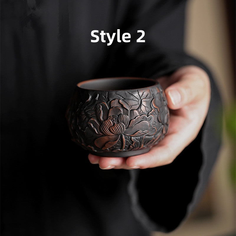 Black Ceramic Espresso Cups|Kung Fu Tea Cup 130ml - TeaCeremonyLife