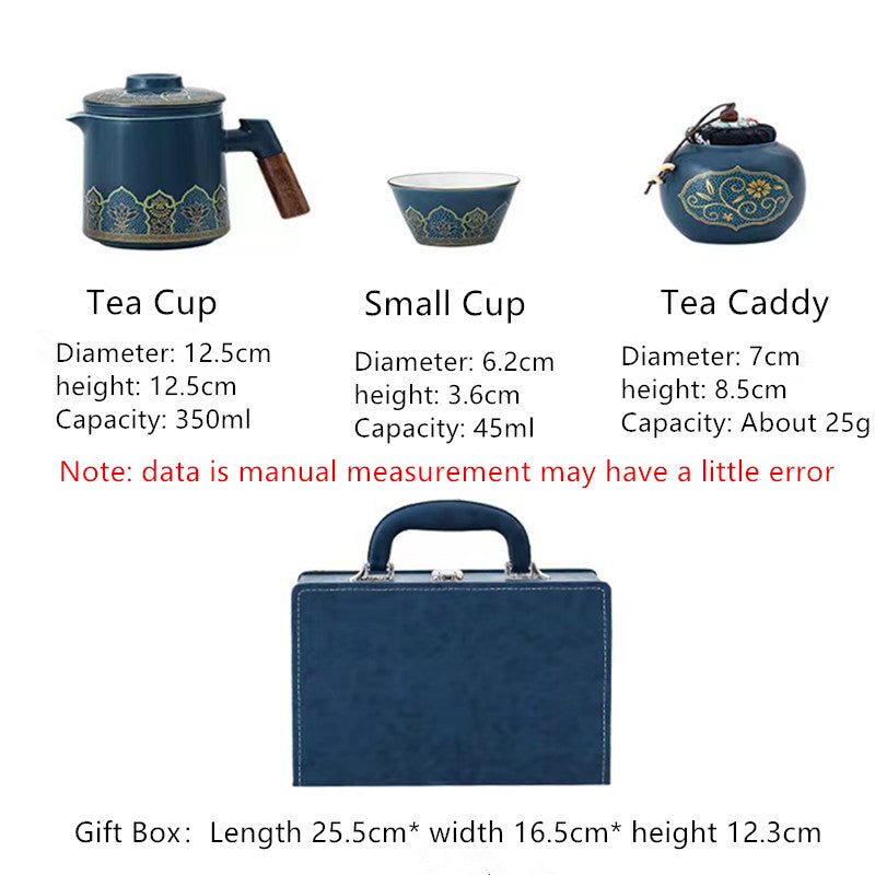 Ceramic Teapot Set With Canister And 4Cups 350ml - TeaCeremonyLife