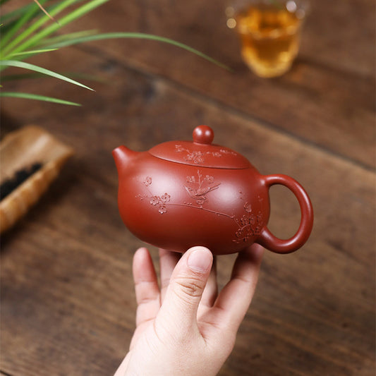 Red Mud Plum Blossom Tea Pot 240ml|Kung Fu Tea Pot