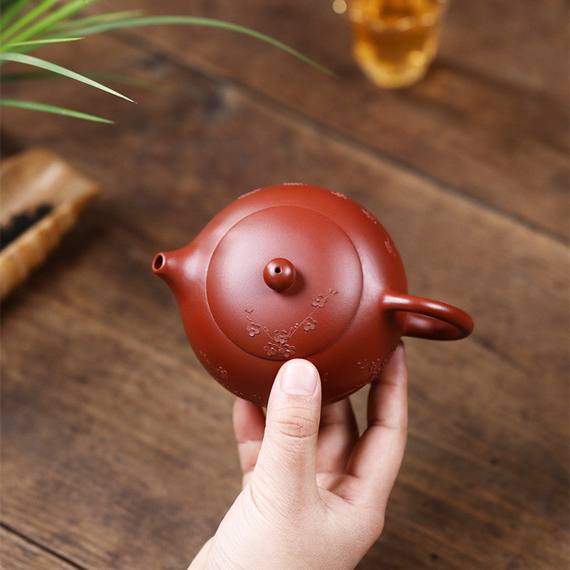 Red Mud Plum Blossom Tea Pot 240ml|Kung Fu Tea Pot