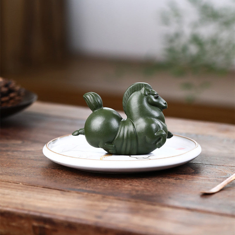 Green Mud Tea Pet Horse|Home Decor|Tea Accessories - TeaCeremonyLife