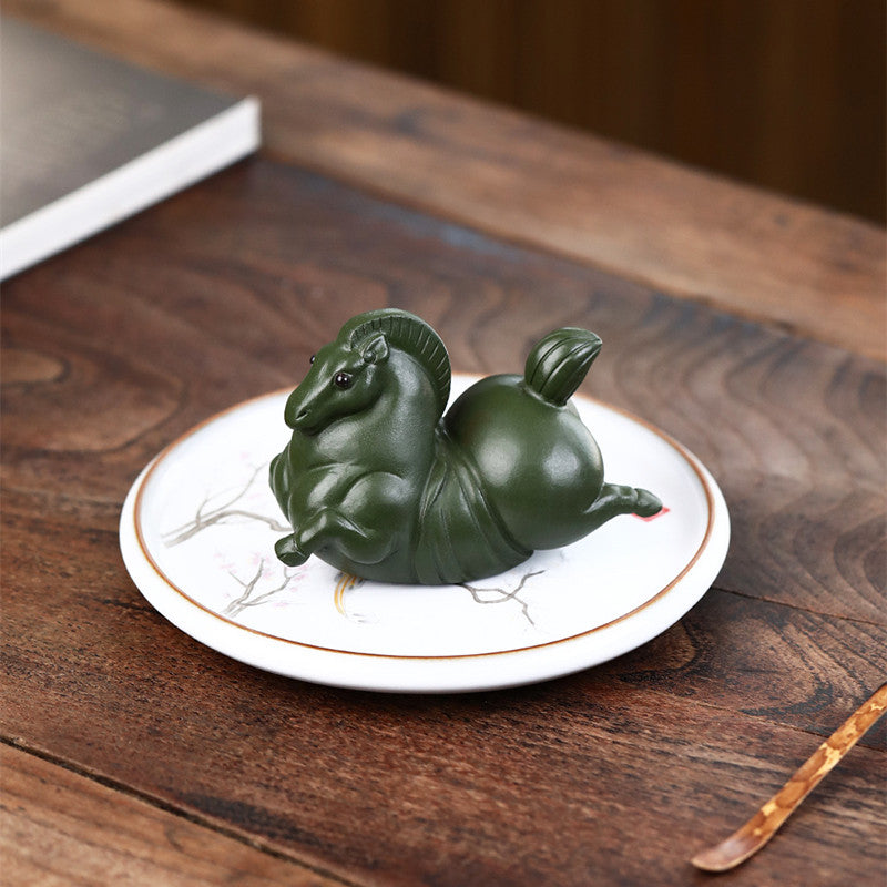 Green Mud Tea Pet Horse|Home Decor|Tea Accessories - TeaCeremonyLife