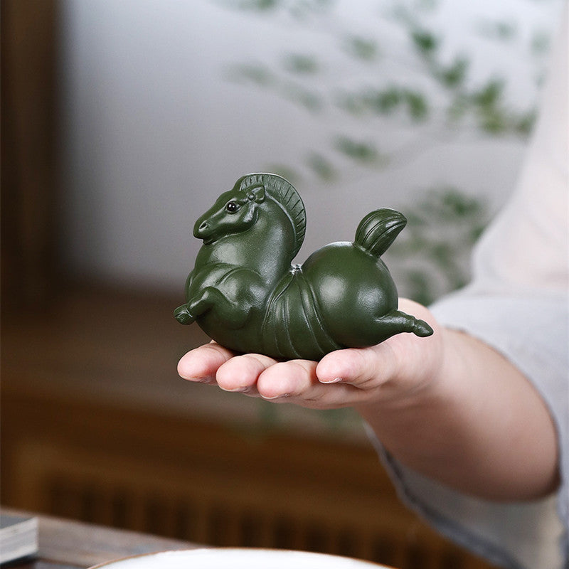 Green Mud Tea Pet Horse|Home Decor|Tea Accessories - TeaCeremonyLife