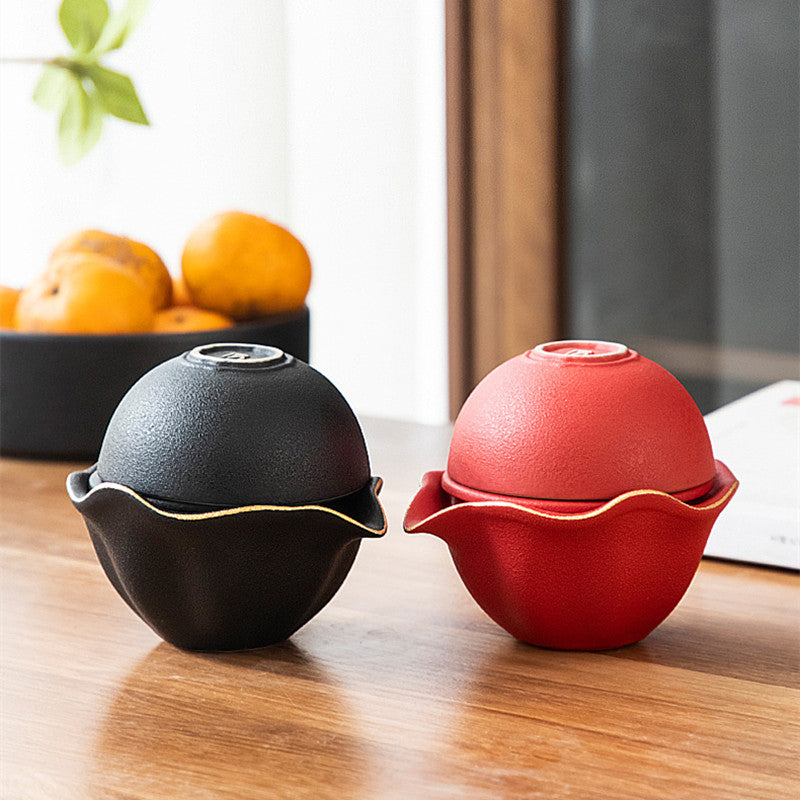 Ceramic Lotus Gaiwan Tea Set With 3Cups 100ml - TeaCeremonyLife