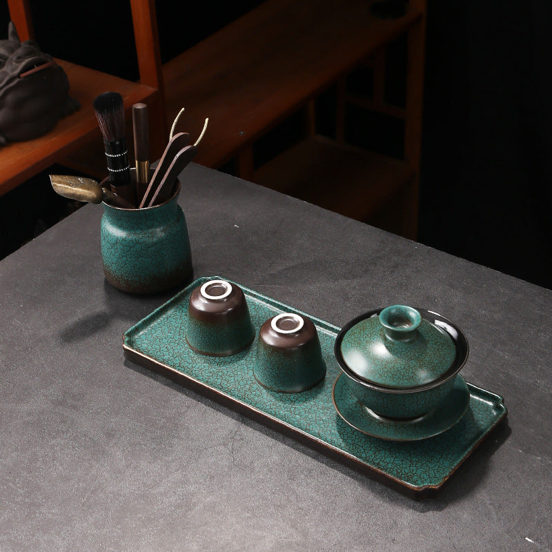 Green Ceramic Tea Ceremony Six Gentlemen Tea Accessories|Tea Ceremony