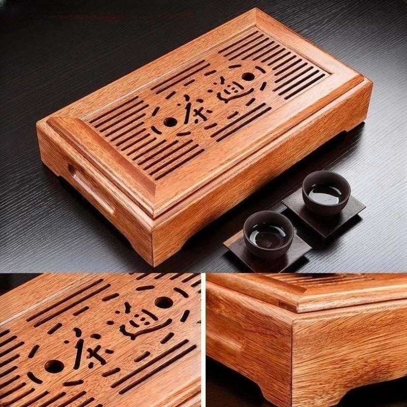 Chinese Wooden Tea Tray With Water Storage|KungFu Tea Tray - TeaCeremonyLife