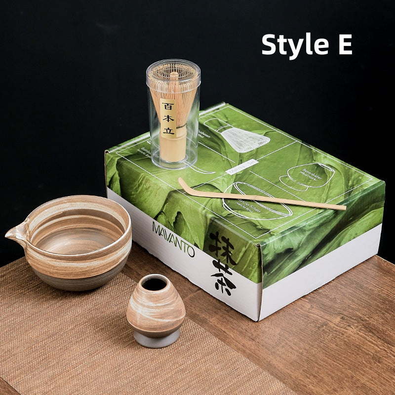 Ceramic Matcha Tea Set With Bamboo Whisk|Matcha Set With Spout - TeaCeremonyLife