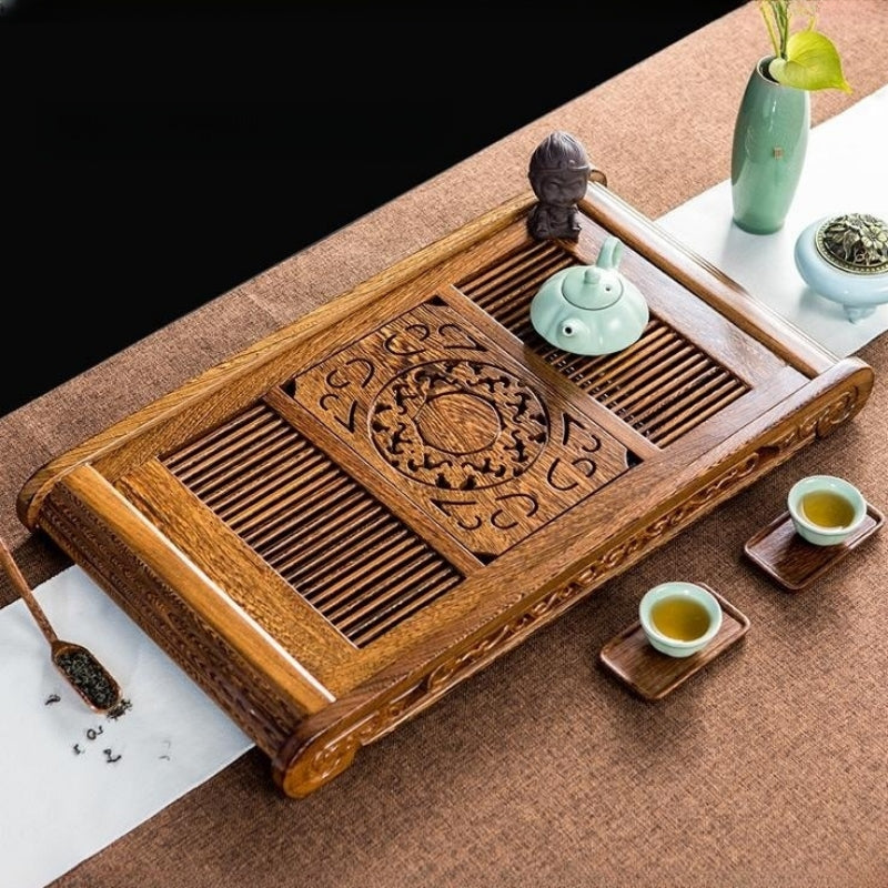 Chinese Wood Tea Tray With Drainage|Gong Fu Tea Tray - TeaCeremonyLife