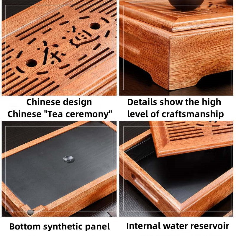 Chinese Wooden Tea Tray With Water Storage|KungFu Tea Tray - TeaCeremonyLife