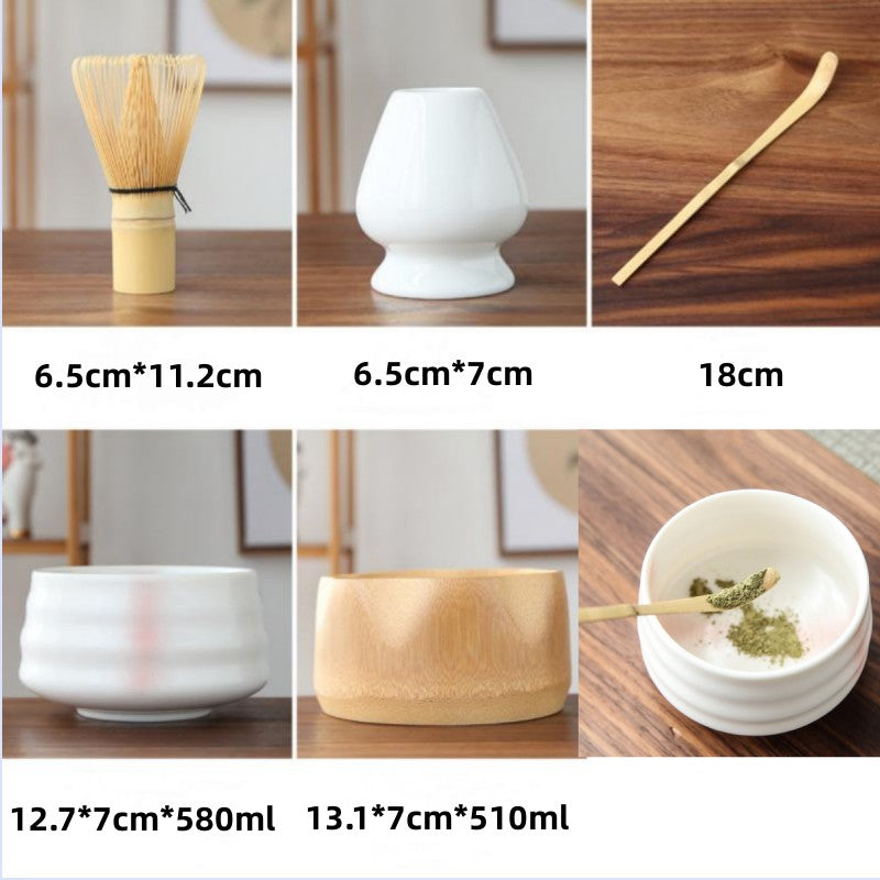 Ceramic Matcha Sets with Bamboo Whisk|Japanese Matcha Tea Set - TeaCeremonyLife