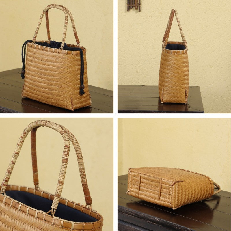 Natural Bamboo Handbag|Party Favors|Bridal Party|Gift For Mom|Bamboo Tote Bag - TeaCeremonyLife