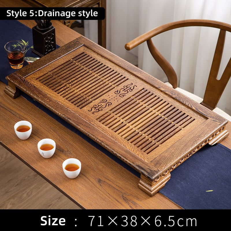 Chinese Pearwood Gong Fu Tea Tray with Drainage - TeaCeremonyLife