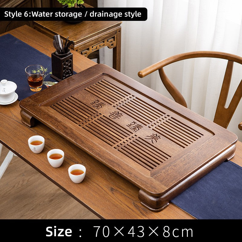 Chinese Pearwood Gong Fu Tea Tray with Drainage - TeaCeremonyLife