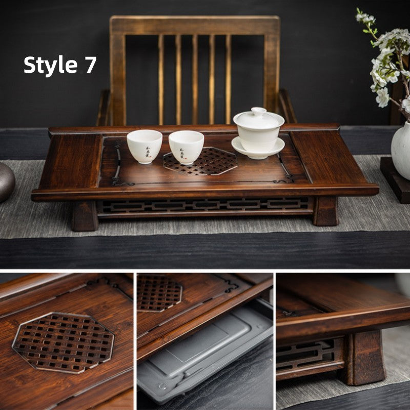 Chinese Wood Tea Tray with Drainage|Gong Fu Tea Tray - TeaCeremonyLife