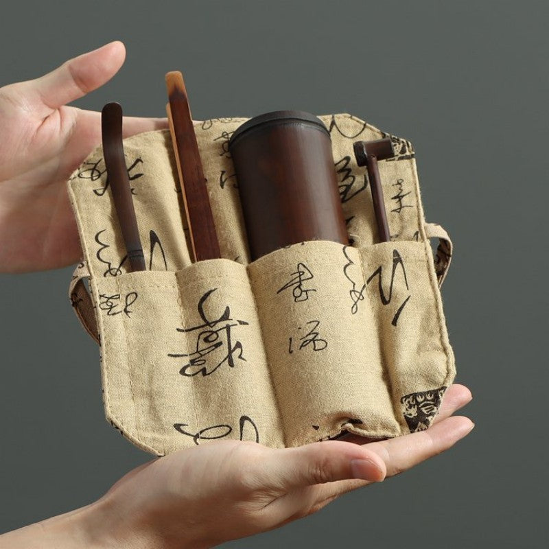 Natural Bamboo Tea Ceremony Accessories With Cloth Bag|Tea Accessories - TeaCeremonyLife