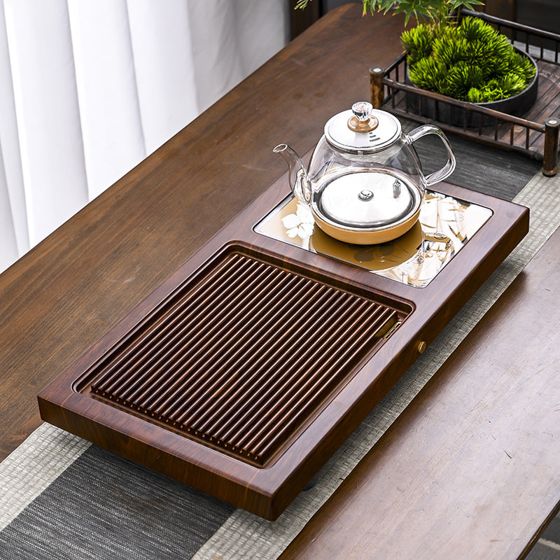 Wooden Kung Fu Tea Tray with Kettle|Tea Tray with Drainage - TeaCeremonyLife