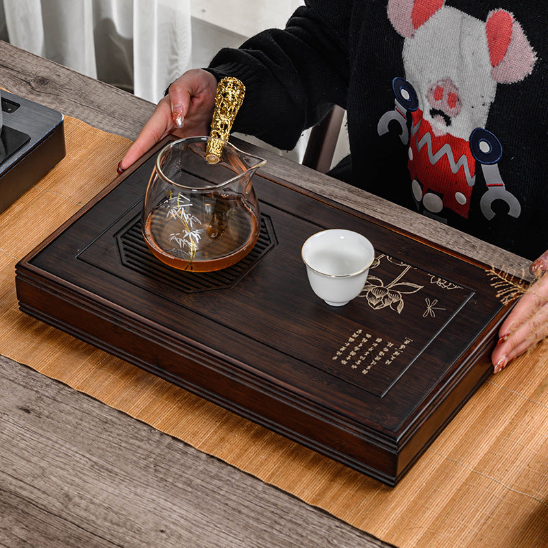 Chinese Lotus Tea Tray with Water Storage|Gong Fu Tea Tray - TeaCeremonyLife