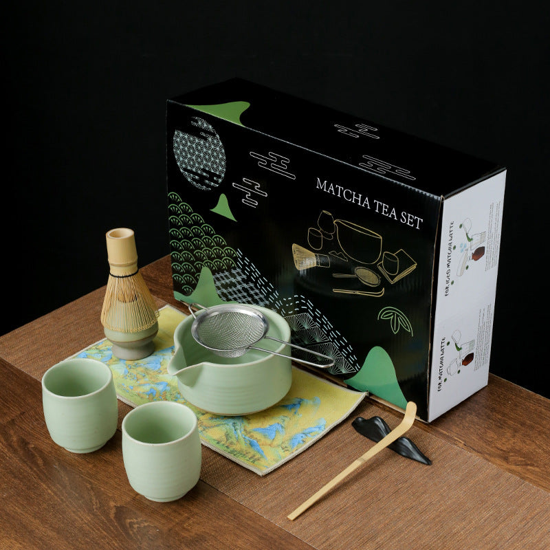 Ceramic Mastcha Set with Whisk and Cups|Japanese Matcha Tea Set - TeaCeremonyLife