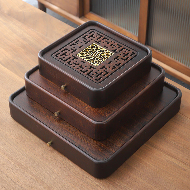 Chinese Bamboo Square Tea Tray With Drainage|Gong Fu Tea Tray - TeaCeremonyLife