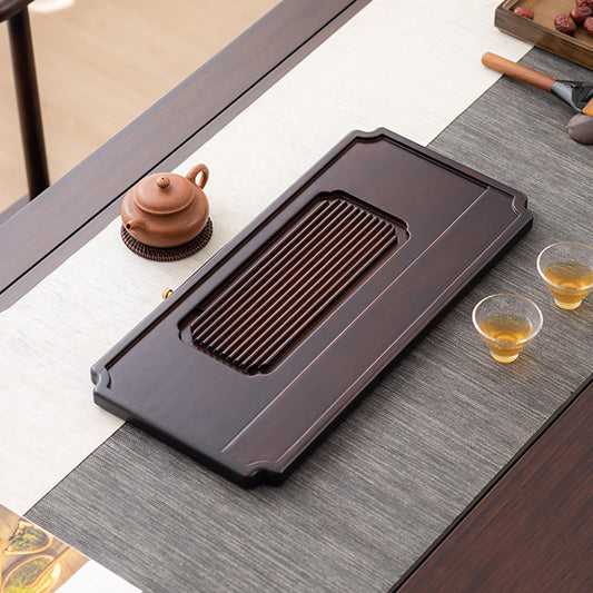 Wood Gong Fu Tea Tray with Drainage|Chinese Kung Fu Tea Tray - TeaCeremonyLife