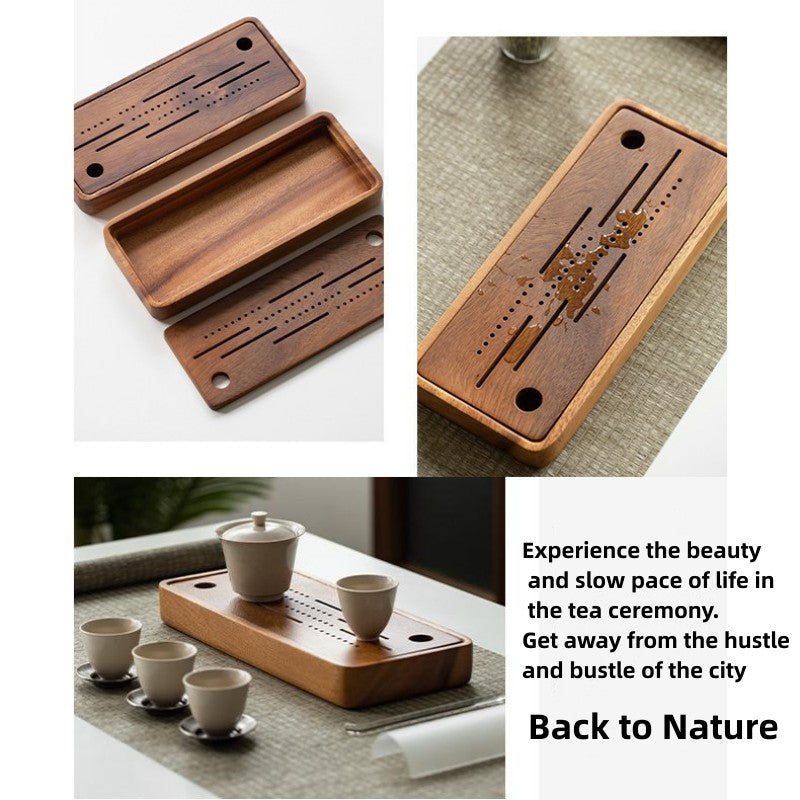 Chinese Solid Wood Tea Tray with Water Storage|Kung Fu Tea Tray - TeaCeremonyLife