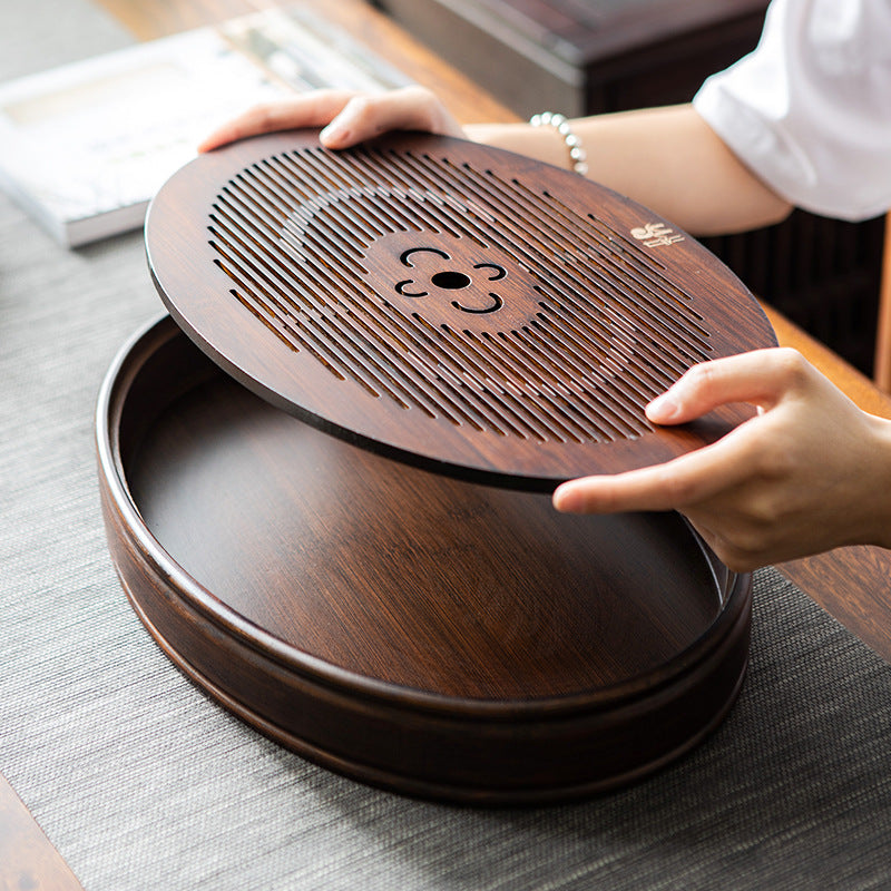 Chinese Solid Wood Tea Tray with Water Storage|Kung Fu Tea Tray - TeaCeremonyLife